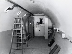 Interior of tubular tank with ladder inside