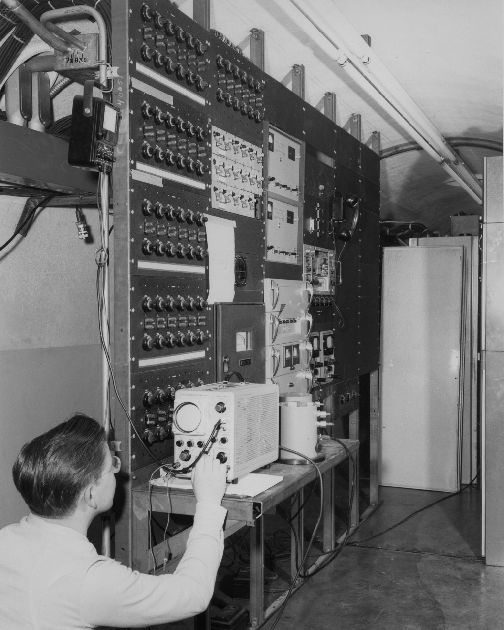 Technician in control room.