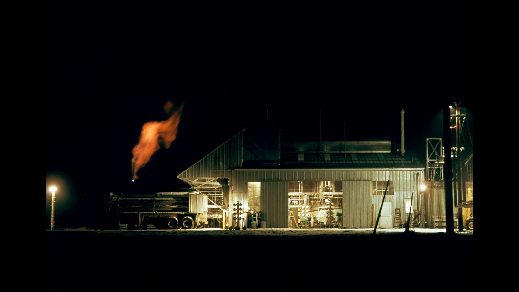 Rocket firing horizontally out of test cell