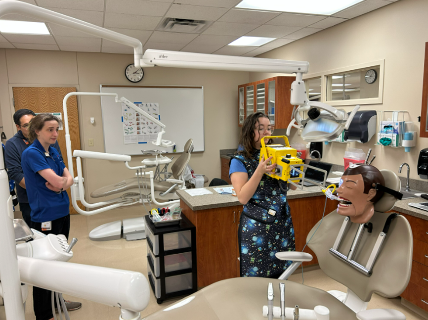 Evaluating a mini x-ray system for dental applications at Cuyahoga Community College in Ohio.