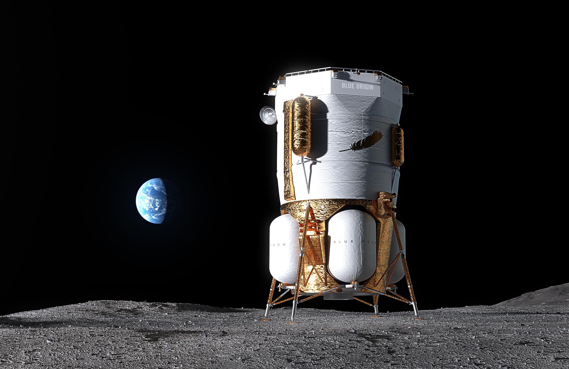Rendering of Blue Origin's Mark 1 lunar lander