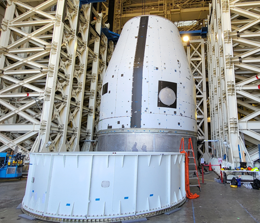 USA Development Test Article preparing for stacking and testing