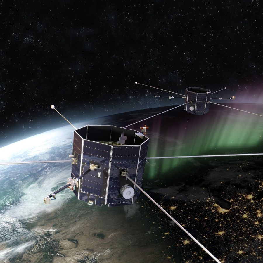 Artist concept of a satellite orbiting the Earth