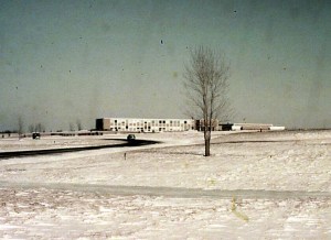 View across field at Plum Brook Station Engineering Building