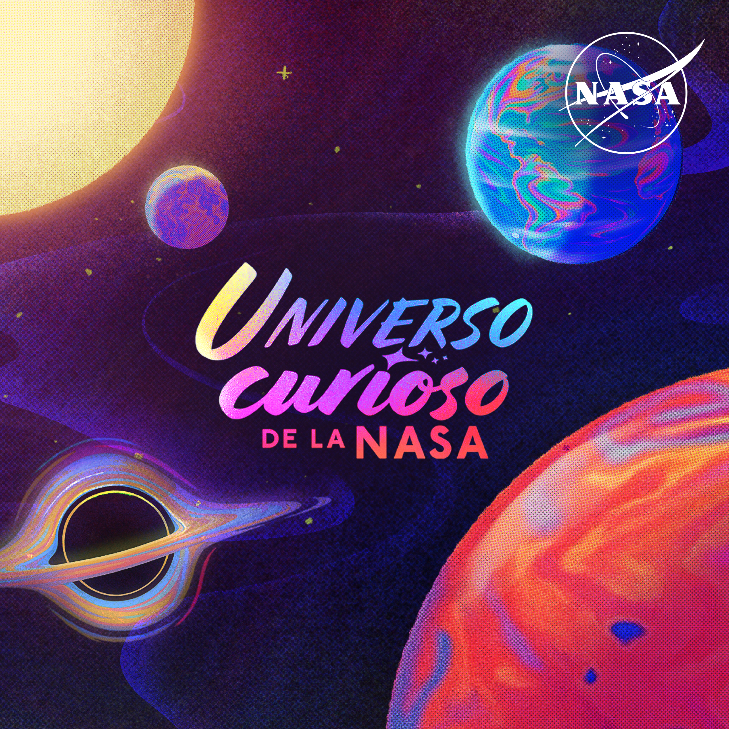 The cover art display for the Universo curioso de la NASA podcast.