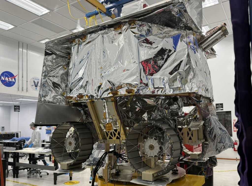 The VIPER Rover being assembled in the Johnson Space Center Integration and Test Facility