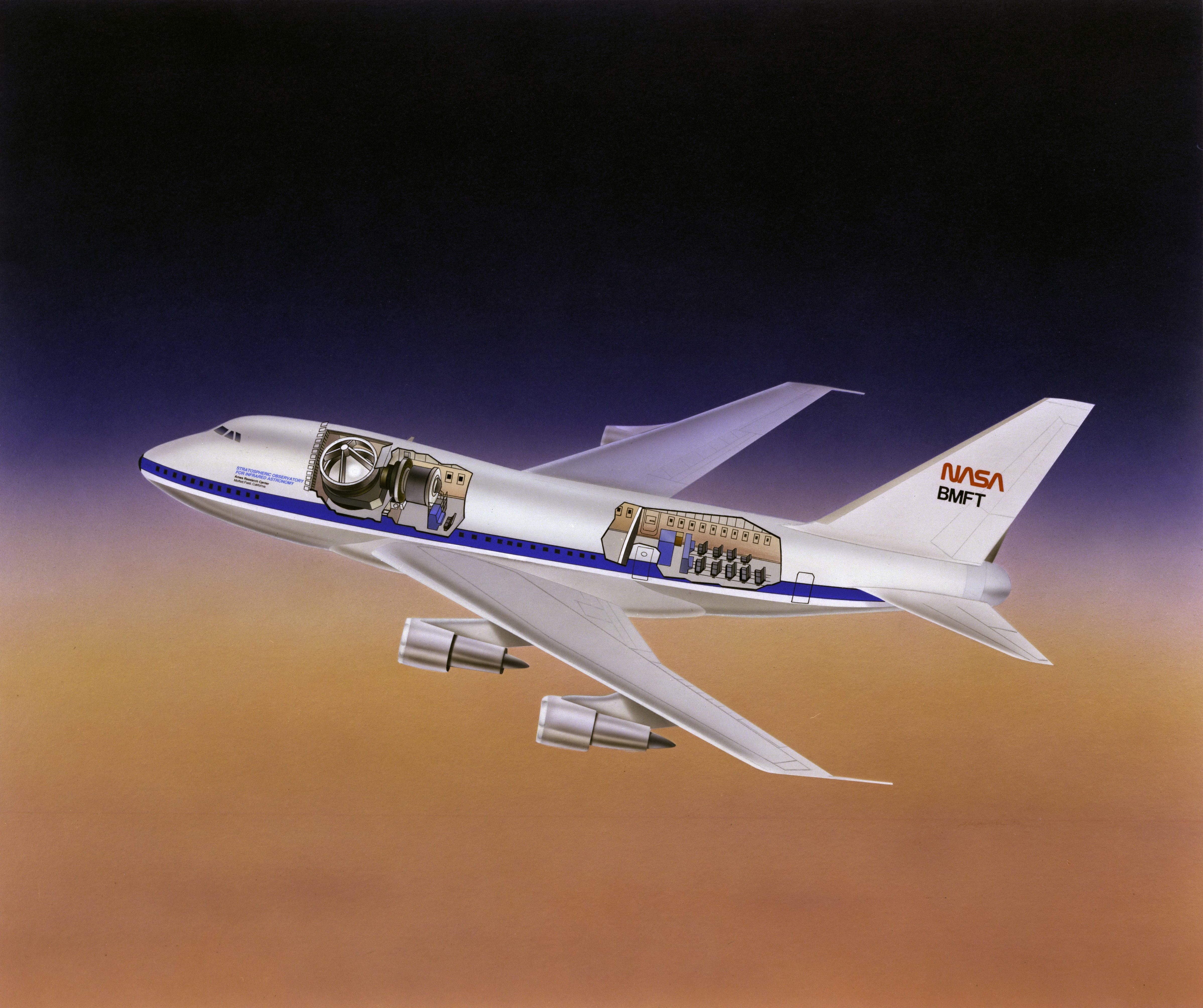 Illustration of the SOFIA airborne observatory.