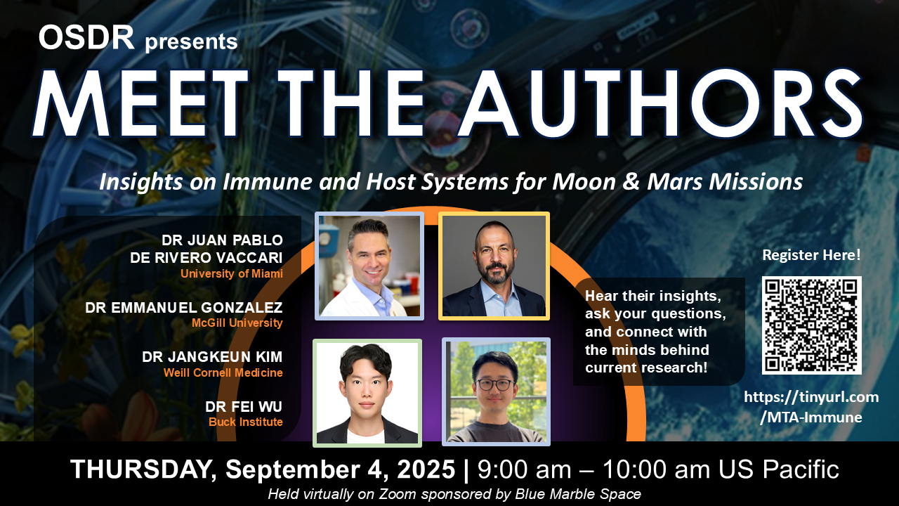 Title slide for a panel interview series called Meet the Authors for OSDR-enabled publications taking place in September 2025