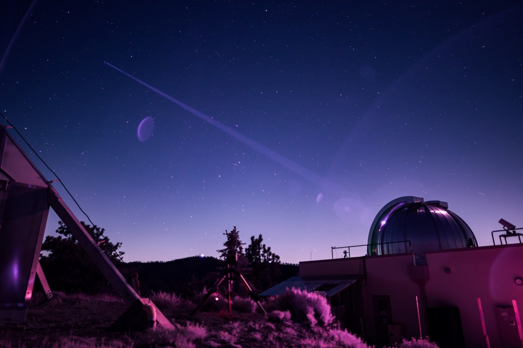 Infrared photograph, the Optical Communications Telescope Laboratory at JPL’s Table Mountain Facility