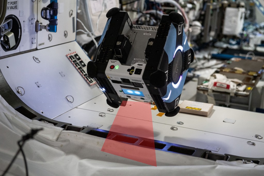 The ISAAC project in the Intelligent Robotics Group demonstrates inspection of the International Space Station for leaks and anomalies using an Astrobee robot. 