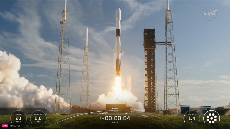 Northrop Grumman's Cygnus XL cargo craft lifts off atop SpaceX Falcon 9 rocket from Florida's Cape Canaveral Space Force Station to the International Space Station.