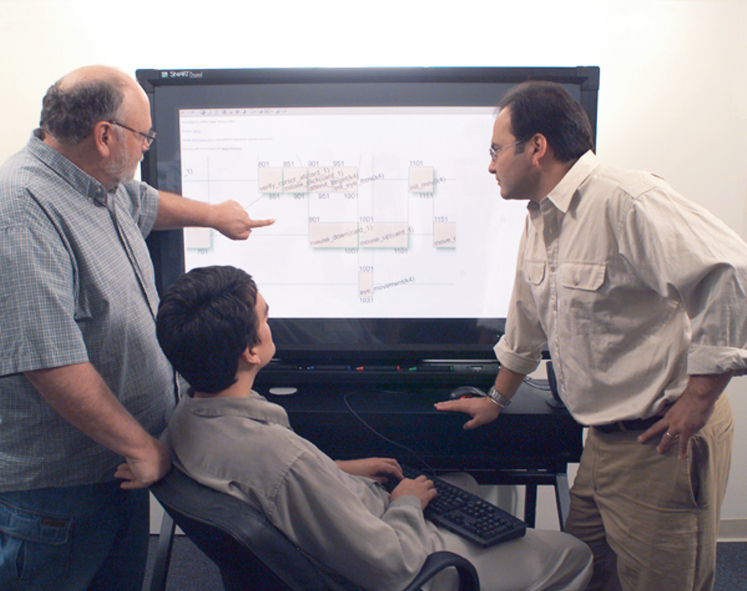 Researchers from NASA Ames Research Center's Cognition Lab during a study.