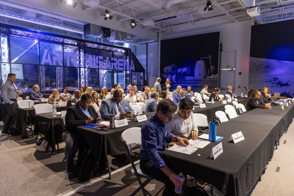NASA's Office of Small Business Programs conducts and aerospace industry round table at (location) near the agency's Kennedy Space Center in Florida.