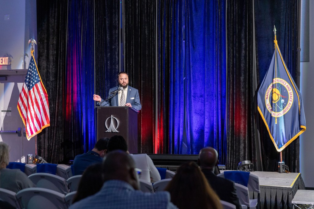 Christopher Hall presenting