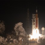 NASA’s Space Launch System rocket carrying the Orion spacecraft launches on the Artemis I flight test, Wednesday, Nov. 16, 2022, from Launch Complex 39B at NASA’s Kennedy Space Center in Florida. NASA’s Artemis I mission is the first integrated flight test of the agency’s deep space exploration systems: the Orion spacecraft, Space Launch System (SLS) rocket, and ground systems. SLS and Orion launched at 1:47 a.m. EST, from Launch Pad 39B at the Kennedy Space Center. Photo Credit: (NASA/Joel Kowsky)