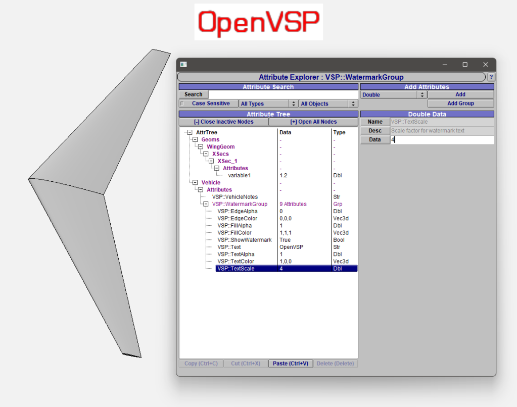 
			OpenVSP Attributes - NASA			