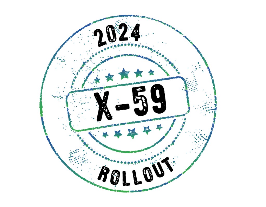 2024 X-59 Rollout digital stamp.
