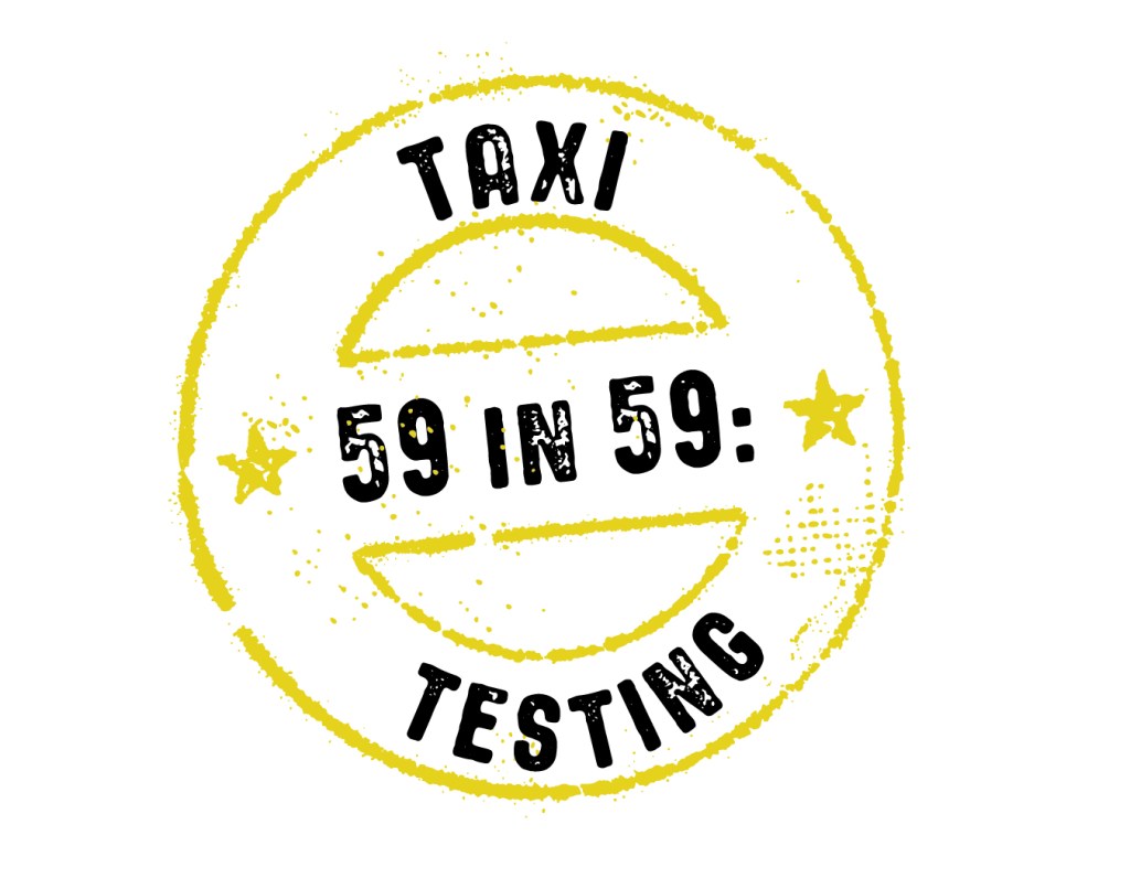 59 in 59: Taxi Testing digital stamp.