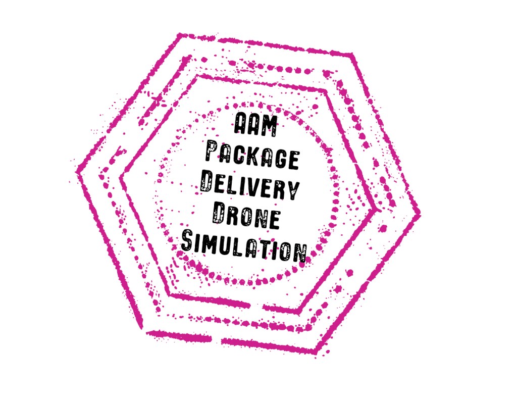 AAM Package Delivery Drone Simulation digital stamp.