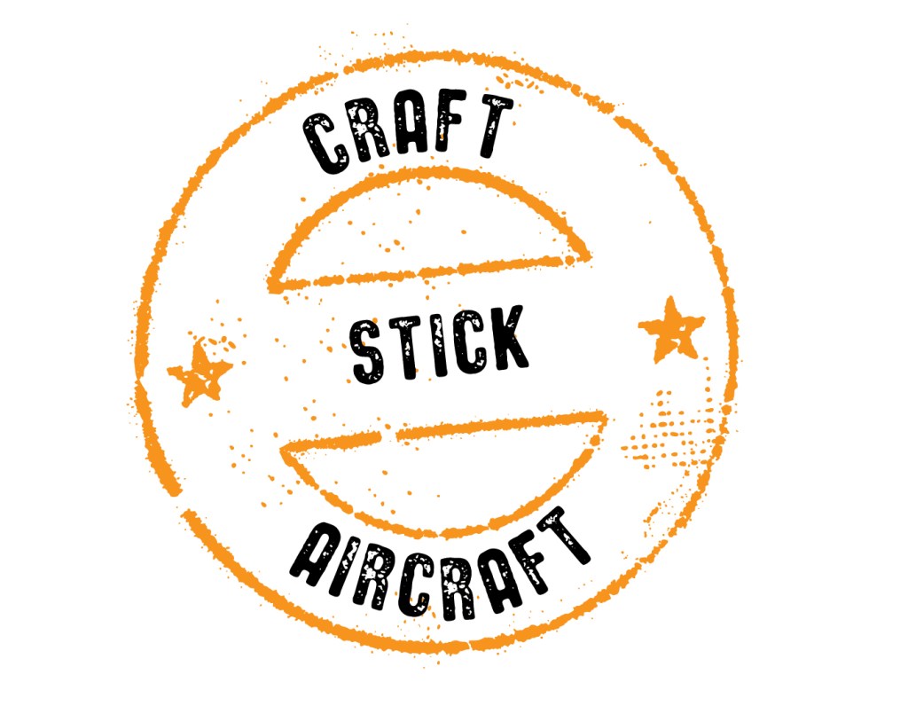 Craft stick aircraft activity stamp.