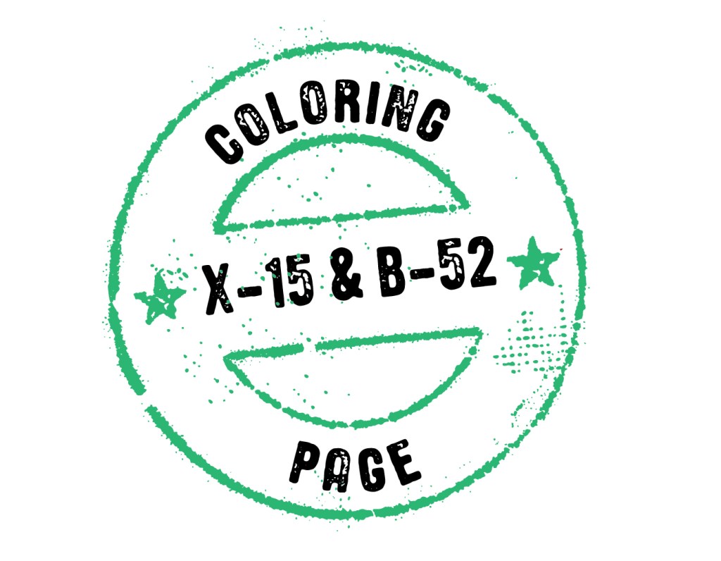 X-15 & B-52 Coloring Page stamp.