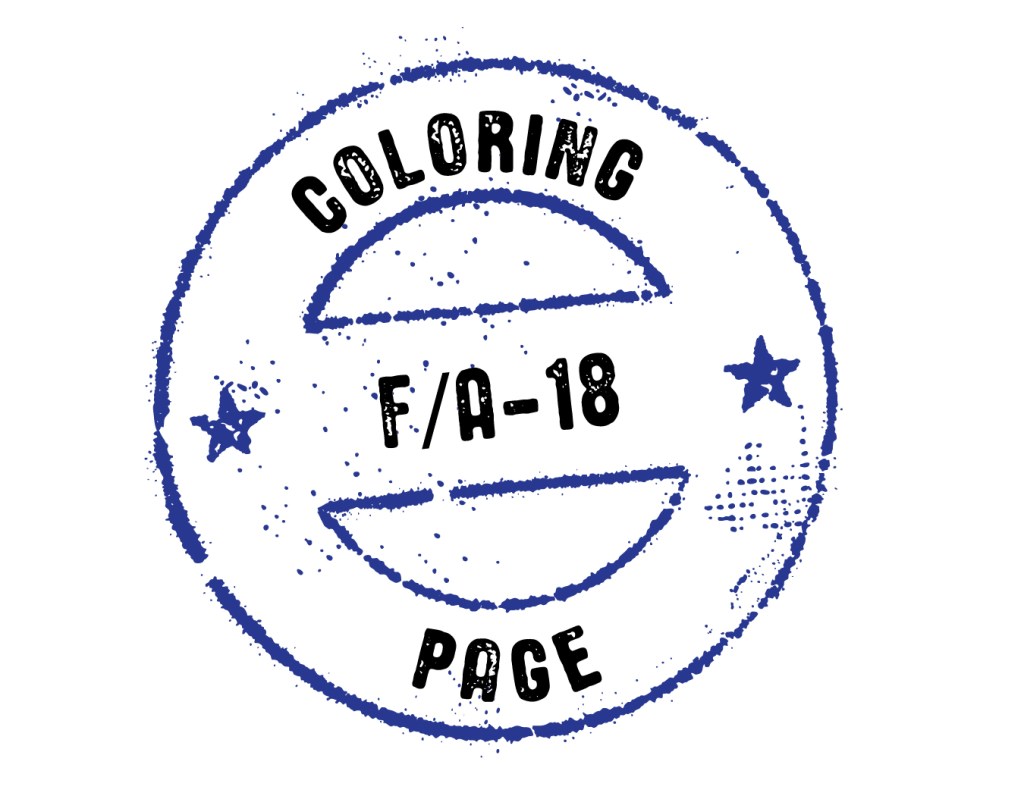 F/A-18 Coloring Page stamp.