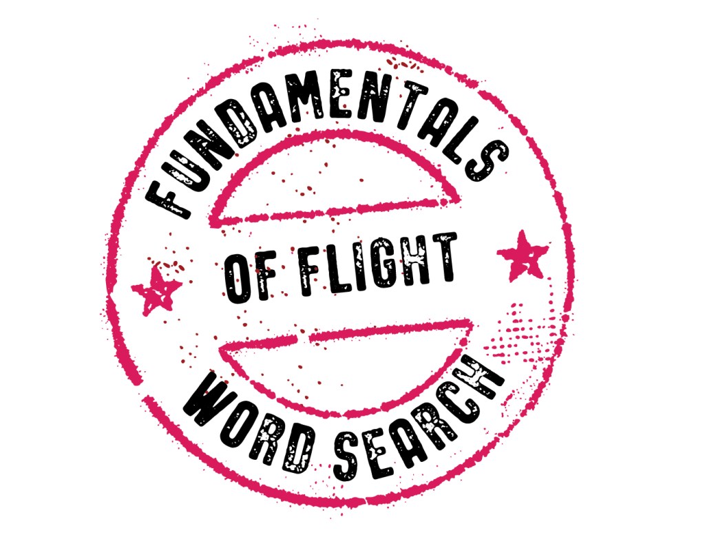 Fundamentals of Flight Word Search activity stamp.