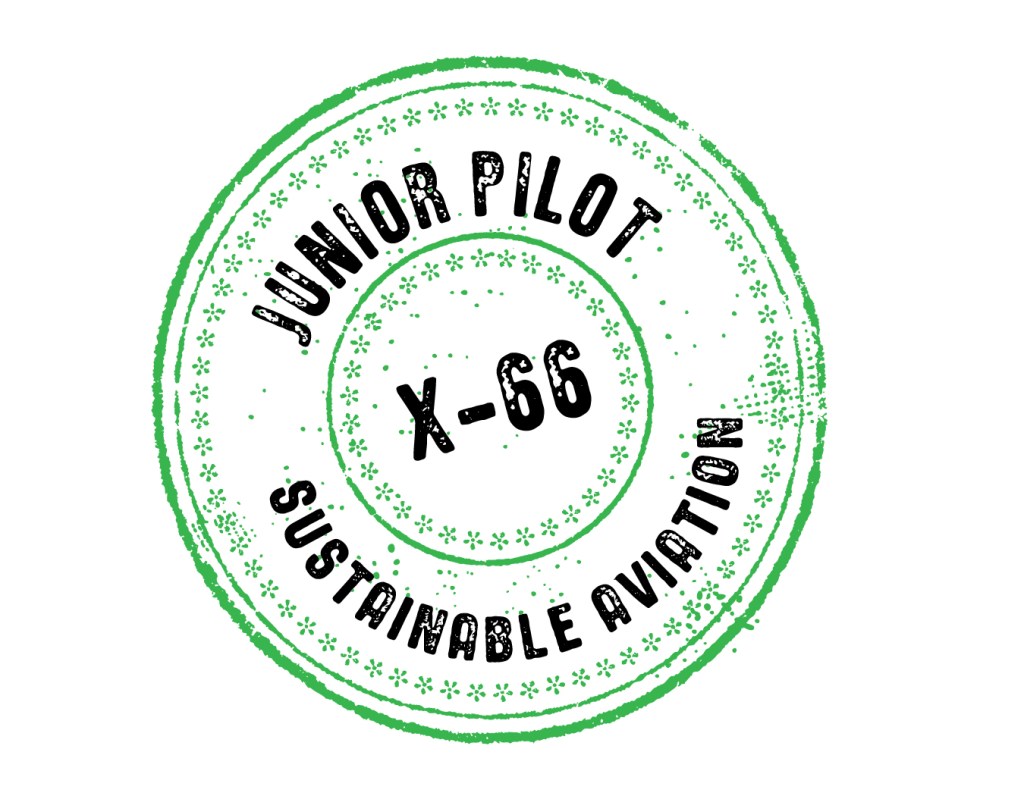 Jr. Pilot X-66 activity stamp.