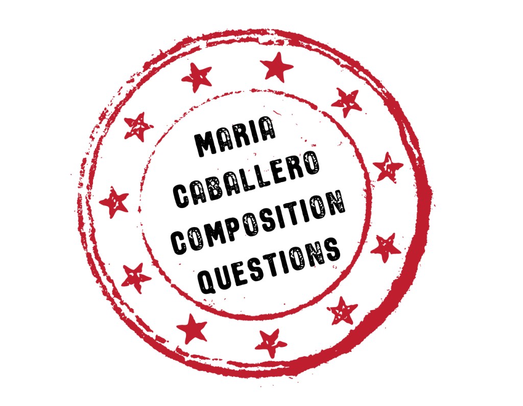 Maria Caballero Composition Questions stamp.