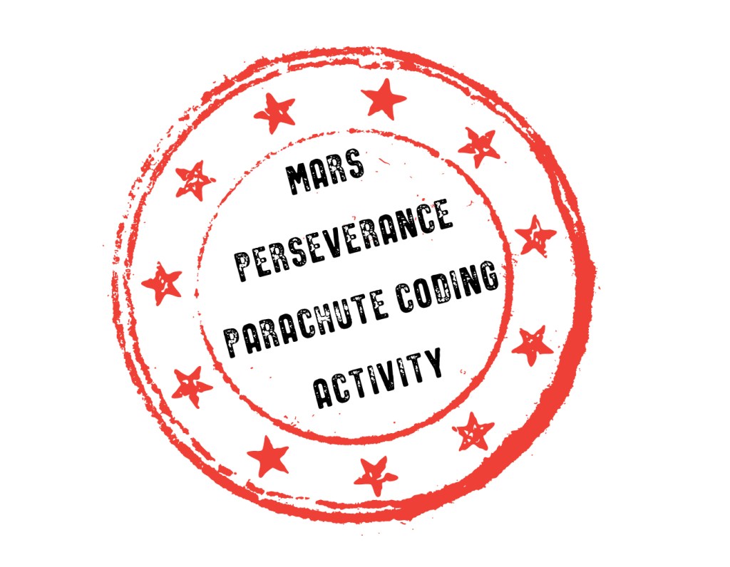 Mars Perseverance Parachute Coding activity stamp.