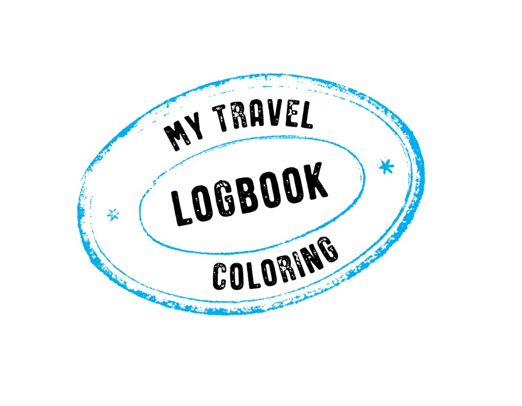 My Travel Logbook Coloring activity stamp.