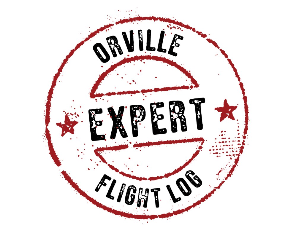 Orville Flight Log activity stamp.