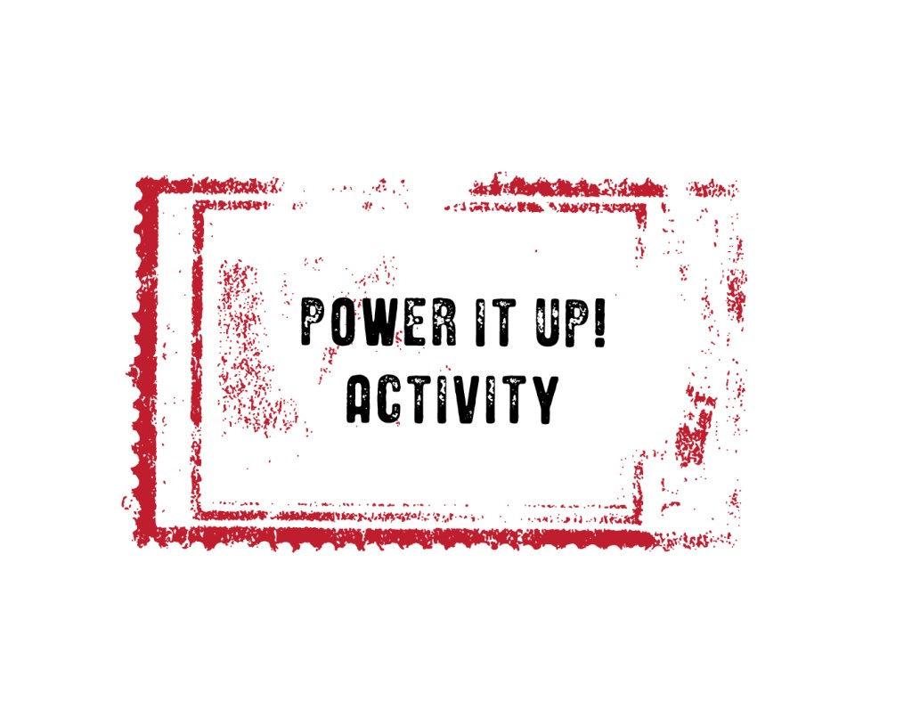Power it Up! activity stamp.