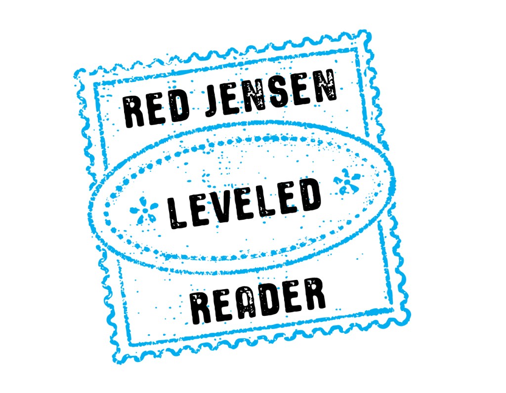 Red Jensen Leveled Reader stamp.