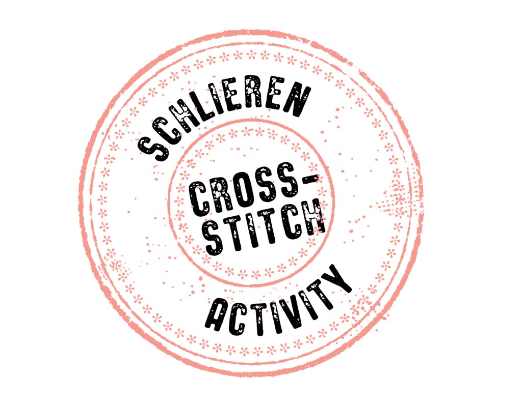 Schlieren Cross-stitch activity stamp.