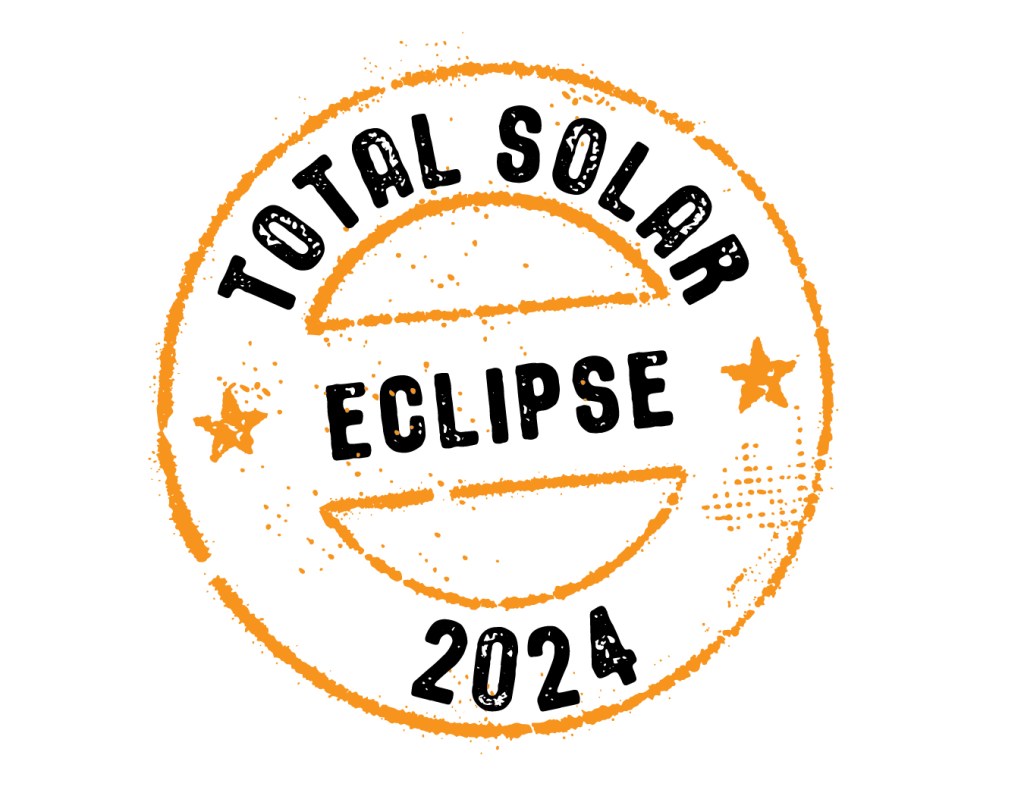 2024 Total Solar Eclipse digital stamp.
