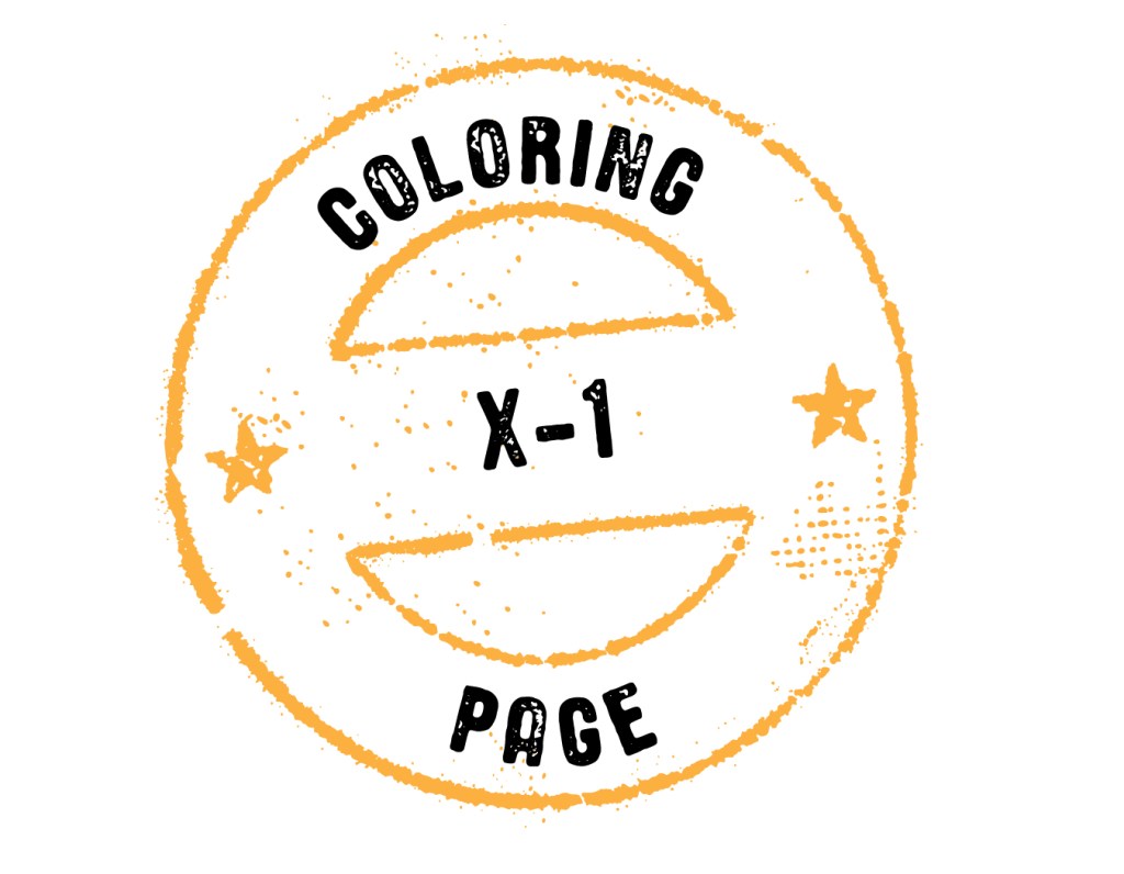 X-1 Coloring pages stamp.