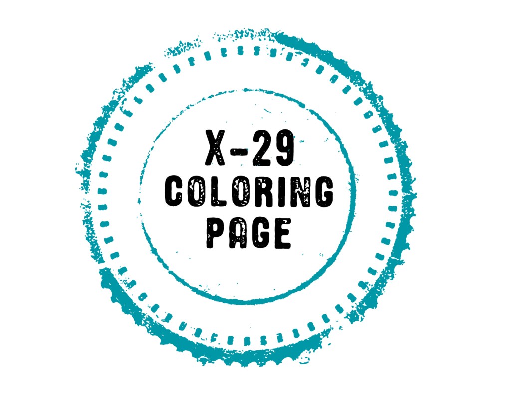 X-29 Coloring pages stamp.