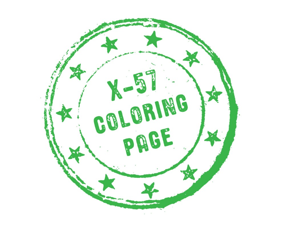 X-57 Coloring Page digital stamp.