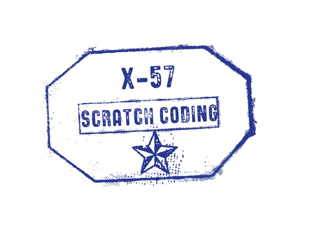 X-57 Scratch Coding digital stamp.