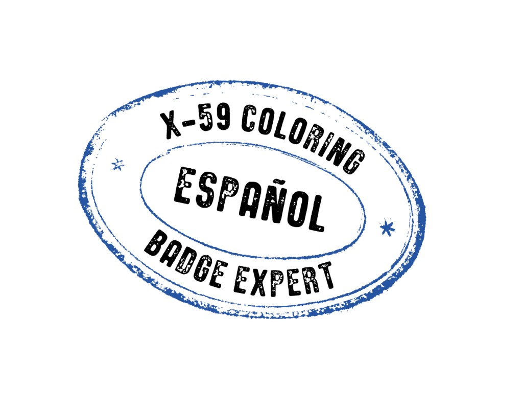 X-59 Coloring Espanol endorsement stamp.