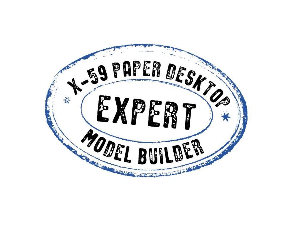 X-59 Paper Desktop Model endorsement stamp.