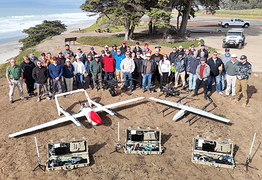 Members of the Advanced Capabilities for Emergency Response Operations (ACERO) Second Shift Capabilities (SSC) Subproject team, during flight tests in La Selva Beach, CA on November 12–21, 2024.