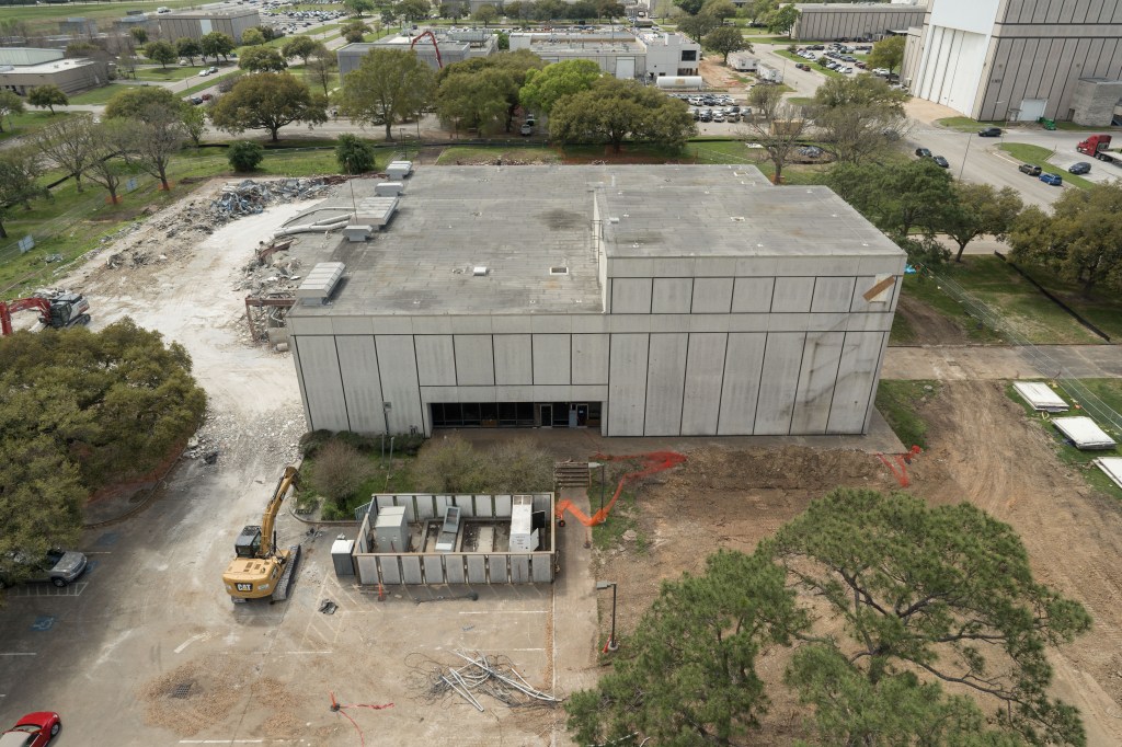 Aerial drone photography of Building 37 demolition - 11 March 2024