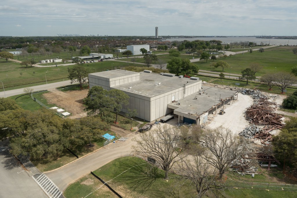 Aerial drone photography of Building 37 demolition - 11 March 2024