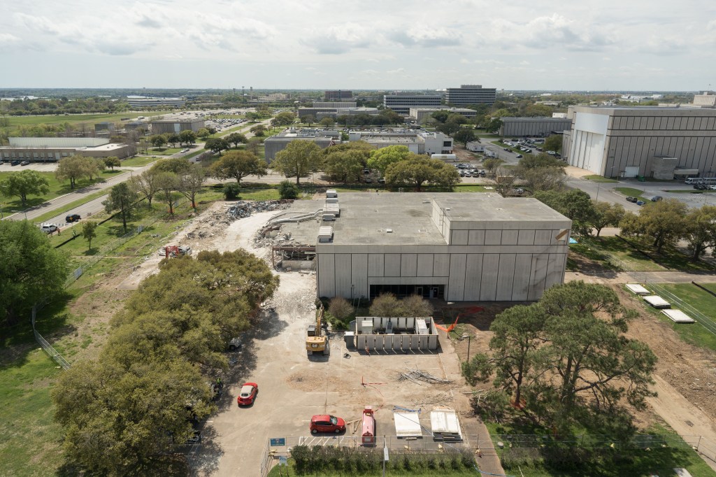 Aerial drone photography of Building 37 demolition - 11 March 2024