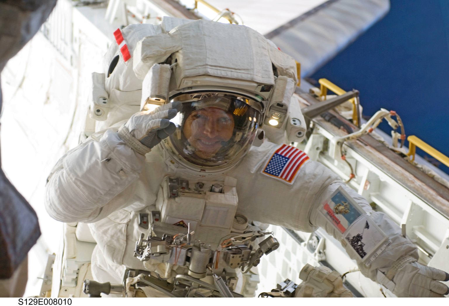 View of STS-129 MS2 Bresnik during EVA3