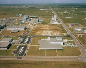Aerial views of the Lunar Receiving Laboratory (LRL), Bldg. 37. View is looking west. MSC, HOUSTON, TX, 1967