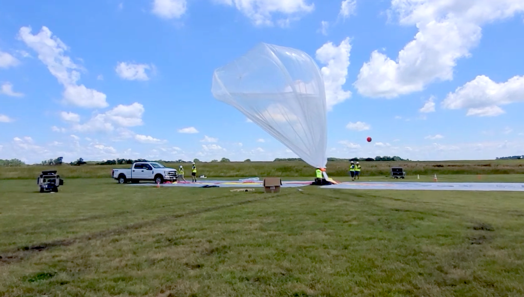 High-altitude balloon ready to launch.