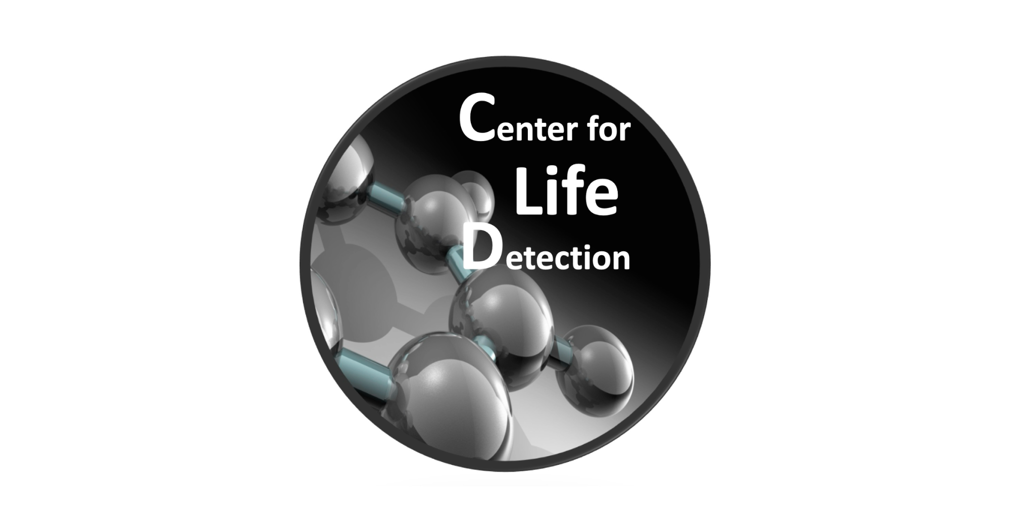 Center for Life Detection logo of a molecular model.
